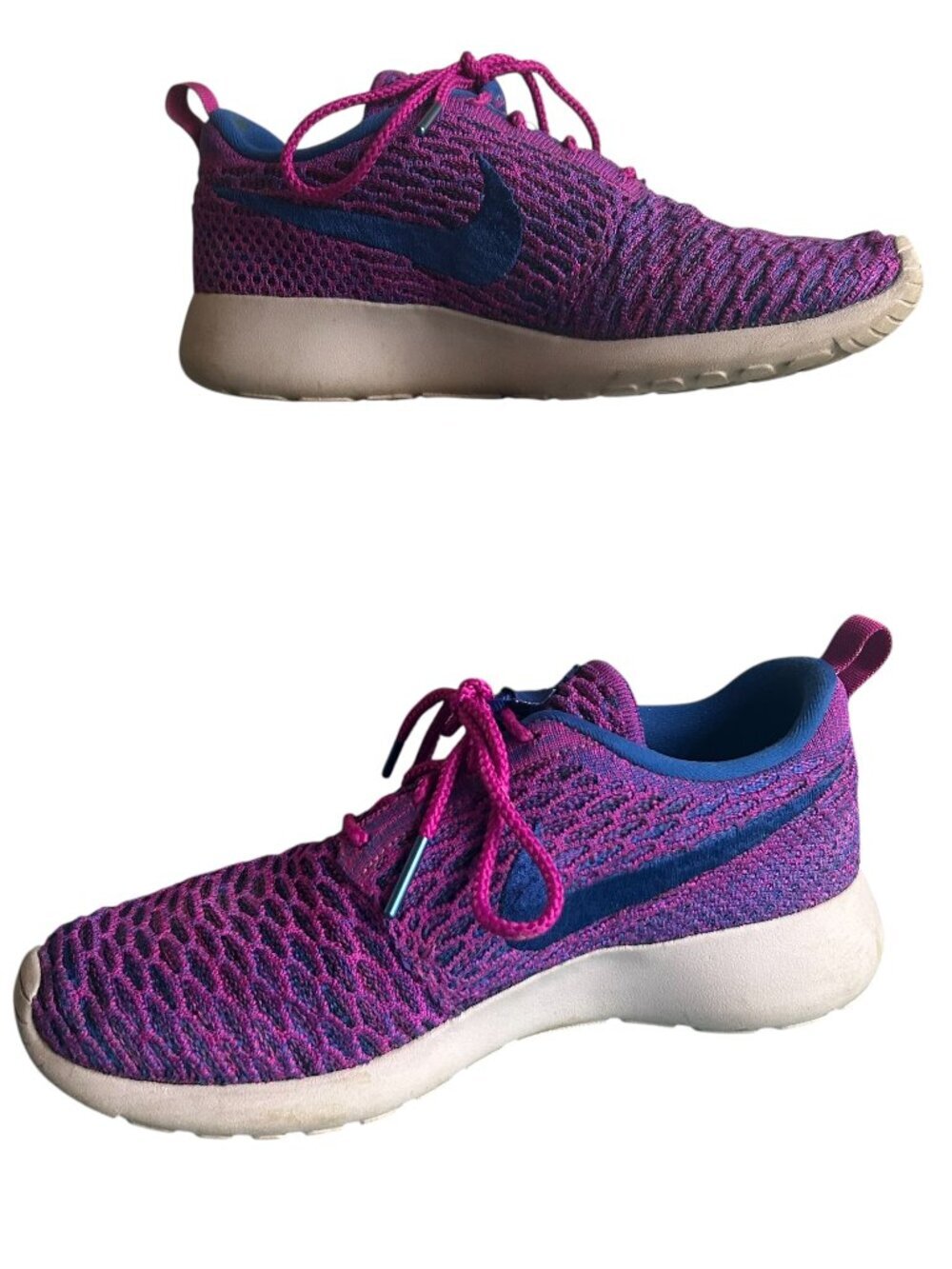 Nike Women's Roshe One Flyknit Fuchsia Flash Sneaker Running Shoes Size 7 Marled